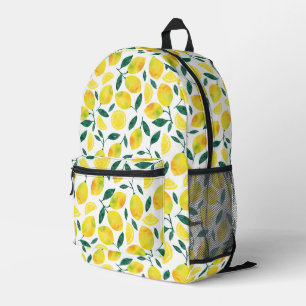 Mochila Impresa Patrón limón color agua amarillo
