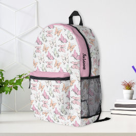 Mochila Impresa Patrón mariposa de Chicas rosados bonitos