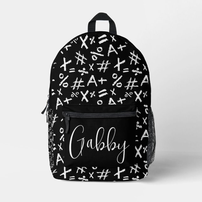 Mochila Impresa Patrón matemático personalizado (Anverso)