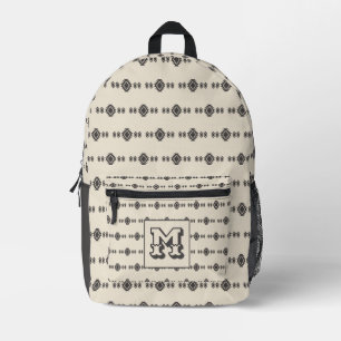 Mochila Impresa Patrón Minimalista de inspiración azteca Inicial