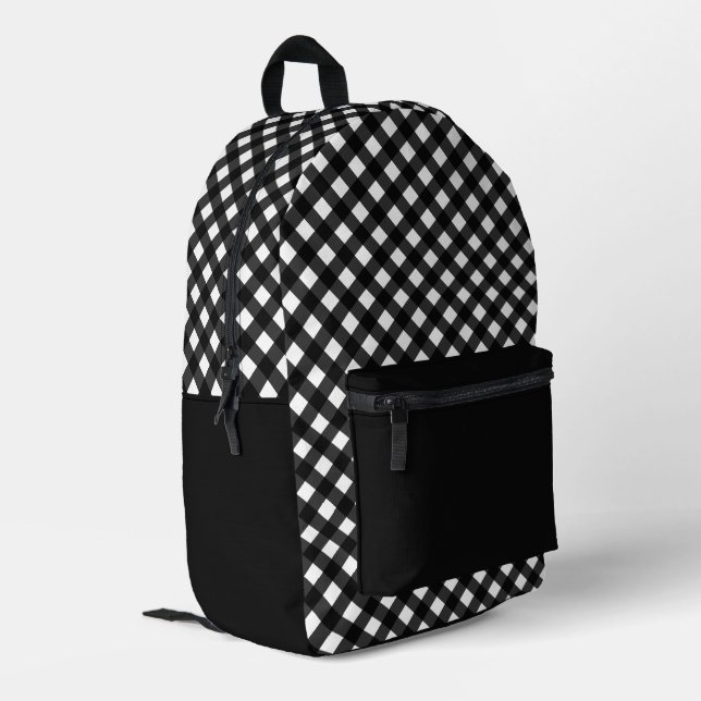 Mochila Impresa Patrón minimalista de plástico negro (Esquina izquierda trasera)