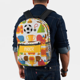 Mochila Impresa Patrón moderno de fútbol personalizado