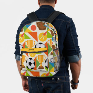 Mochila Impresa Patrón moderno personalizado de fútbol