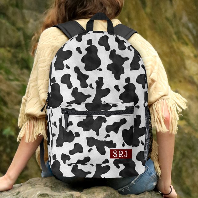 Mochila Impresa Patrón Monogramado de puntos de animales occidenta (Subido por el creador)
