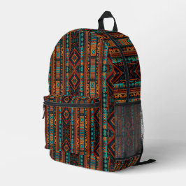 Mochila Impresa Patrón nativo americano de arte de boho