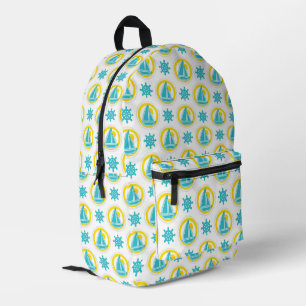 Mochila Impresa Patrón naumático amarillo y azul