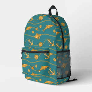 Mochila Impresa Patrón naumático dorado