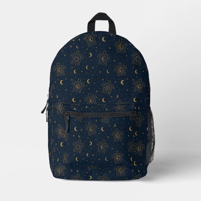 Mochila Impresa Patrón Nocturno de Tortuga Celestial (Anverso)