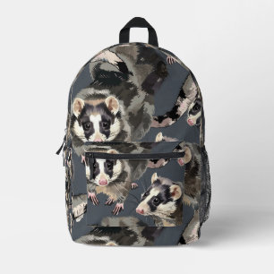 Mochila Impresa Patrón Opossum en mosaico