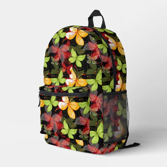 Mochila Impresa Patrón oscuro de otoño (Esquina derecha trasera )