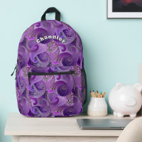 Patrón paisley púrpura exótico con su nombre