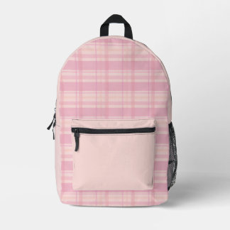 Mochila Impresa Patrón pastel de cuadros rosados