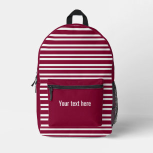 Mochila Impresa Patrón personalizable sin costuras con franja blan