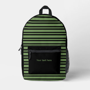 Mochila Impresa Patrón personalizable sin costuras de rayas negras