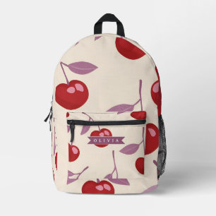 Mochila Impresa Patrón Personalizado de Cereza Dulce Lindo Retro p