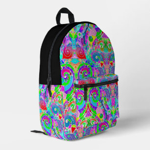 Mochila Impresa Patrón Pintado A Mano Y Digitalmente Art. 22