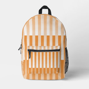 Mochila Impresa Patrón rayado blanco naranja
