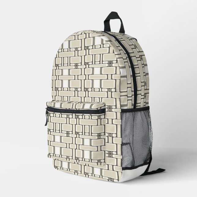 Mochila Impresa Patrón recto Crema neutra (Esquina derecha trasera )
