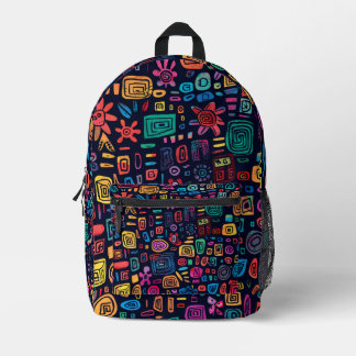 Mochila Impresa Patrón Retro Abstracto para Niños y Escuela
