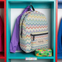 Mochila Impresa Patrón Retro de Escuela Lindo 