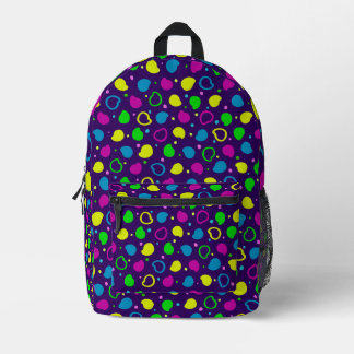 Mochila Impresa Patrón retro de neones coloridos