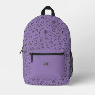 Mochila Impresa patrón retro púrpura de lavanda