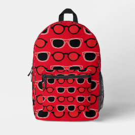 Mochila Impresa Patrón rojo negro de gafas de sol