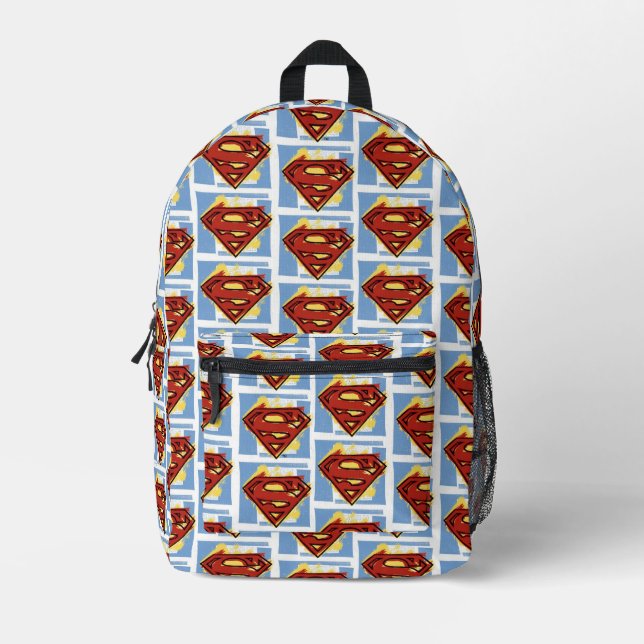 Mochila Impresa Patrón rojo y azul de Superman (Anverso)