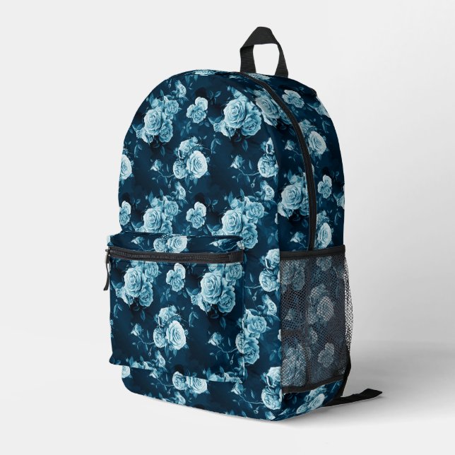 Mochila Impresa Patrón Rosa azul clásico (Esquina derecha trasera )