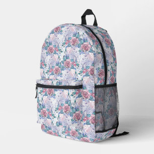 Mochila Impresa Patrón Rosa rosa y azul