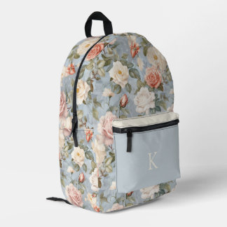 Mochila Impresa Patrón Rosa Vintage colorido Monogramado
