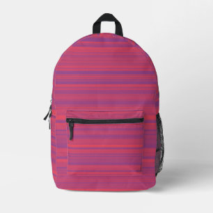 Mochila Impresa Patrón sin foco de franjas púrpuras rojas