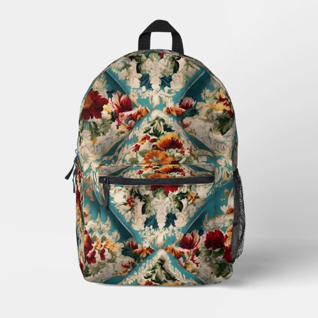 Mochila Impresa Patrón sinusal floral italiano (Anverso)