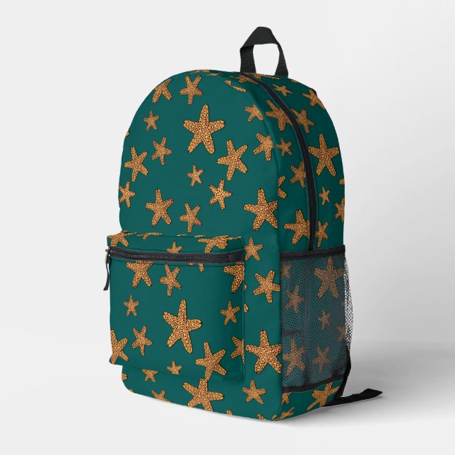 Mochila Impresa Patrón Starfish naranja (Esquina derecha trasera )