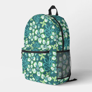 MOCHILA IMPRESA PATRÓN SURF DE JUNGLE EN VERDE AZULADO