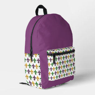 Mochila Impresa patrón tradicional de Fleur de Lis de colores de M