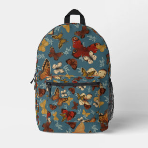 Mochila Impresa patrón transparente de mariposa azul
