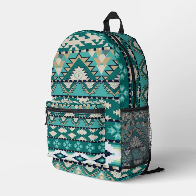 Mochila Impresa Patrón tribal americano nativo (Esquina derecha trasera )