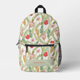 Mochila Impresa Patrón tropical floral y botánico Acuarela