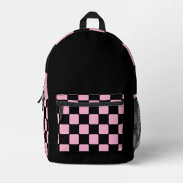 Mochila Impresa Patrón único rosa y negro claro para la escuela
