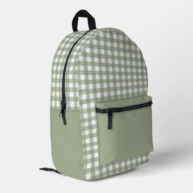 Mochila Impresa Patrón verde de plástico minimalista (Esquina izquierda trasera)