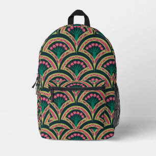 Mochila Impresa patrón verde en forma de concha