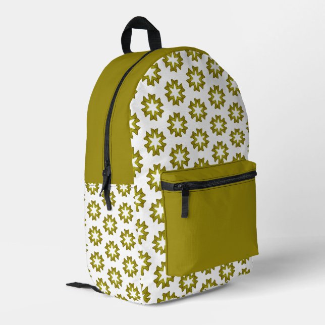 Mochila Impresa Patrón Verde Oliva (Esquina izquierda trasera)