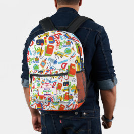 Mochila Impresa Patrón Vibrante Personalizable de Regreso a la Esc