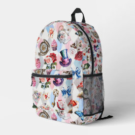 Mochila Impresa Patrón Victoriano de Acuarela de Fantasía Capricho