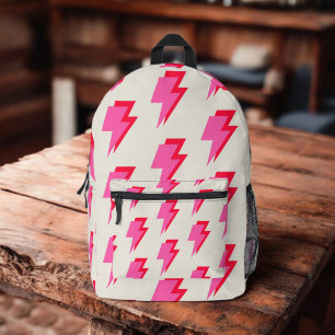 Mochila Impresa Patrón Y2K de fondo rojo claro