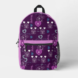 Mochila Impresa Patrones de Corazones Cutes