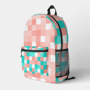 MOCHILA IMPRESA PATRONES DE LA PLAZA BLANCA AQUA TURQUÍA CORAL