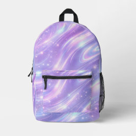 Mochila Impresa Patrones de neón púrpura eléctrico arte de IA