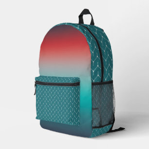Mochila Impresa PATRONES DE OMBRE Y GEOMÉTRICOS EN ROJO GRIS verde